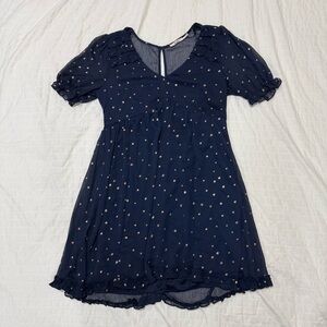 Mi Ami/Francesca’s Boutique Dark Blue Starry Babydoll Dress Size M